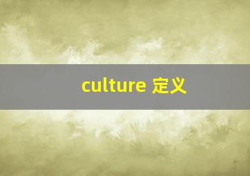 culture 定义